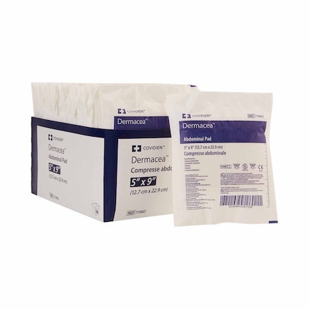 Dermacea Abdominal Pad 5 X 9 Inch 1 per Pack Sterile Rectangle, 432PK 7196D